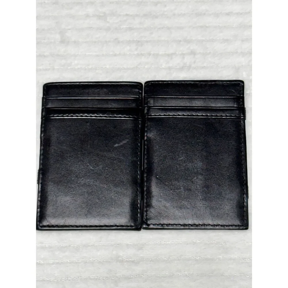 J. CREW Bi-fold Wallet Card Case, Black Leather